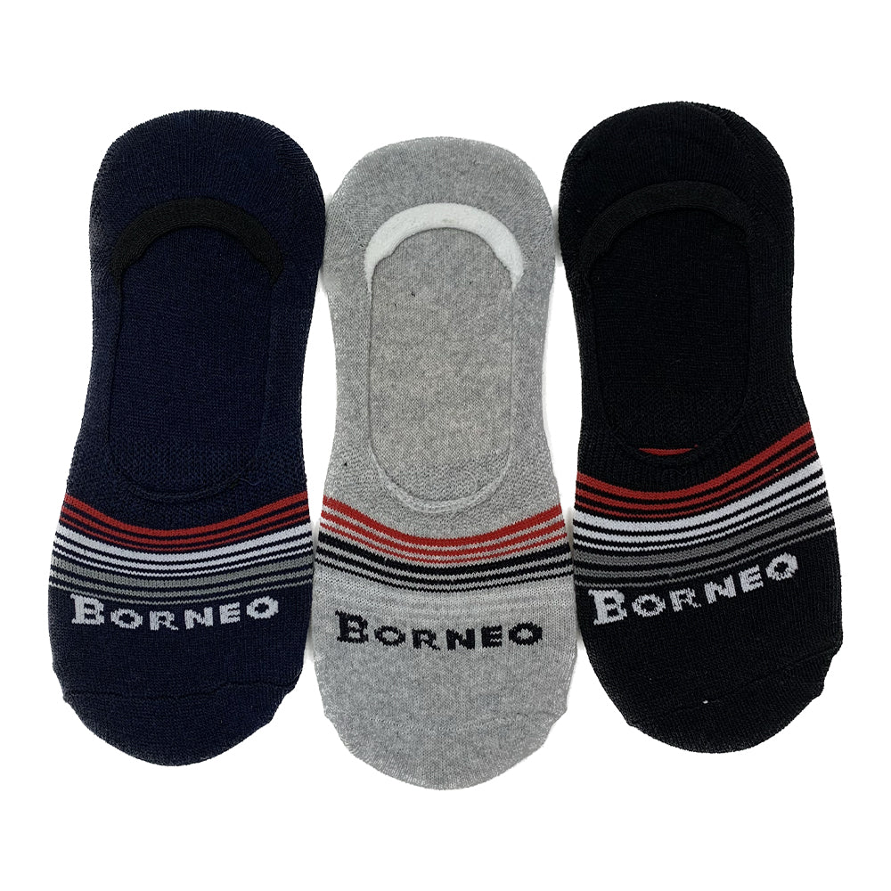 B-O-R-N-E-O No Show Socks Pack of 3