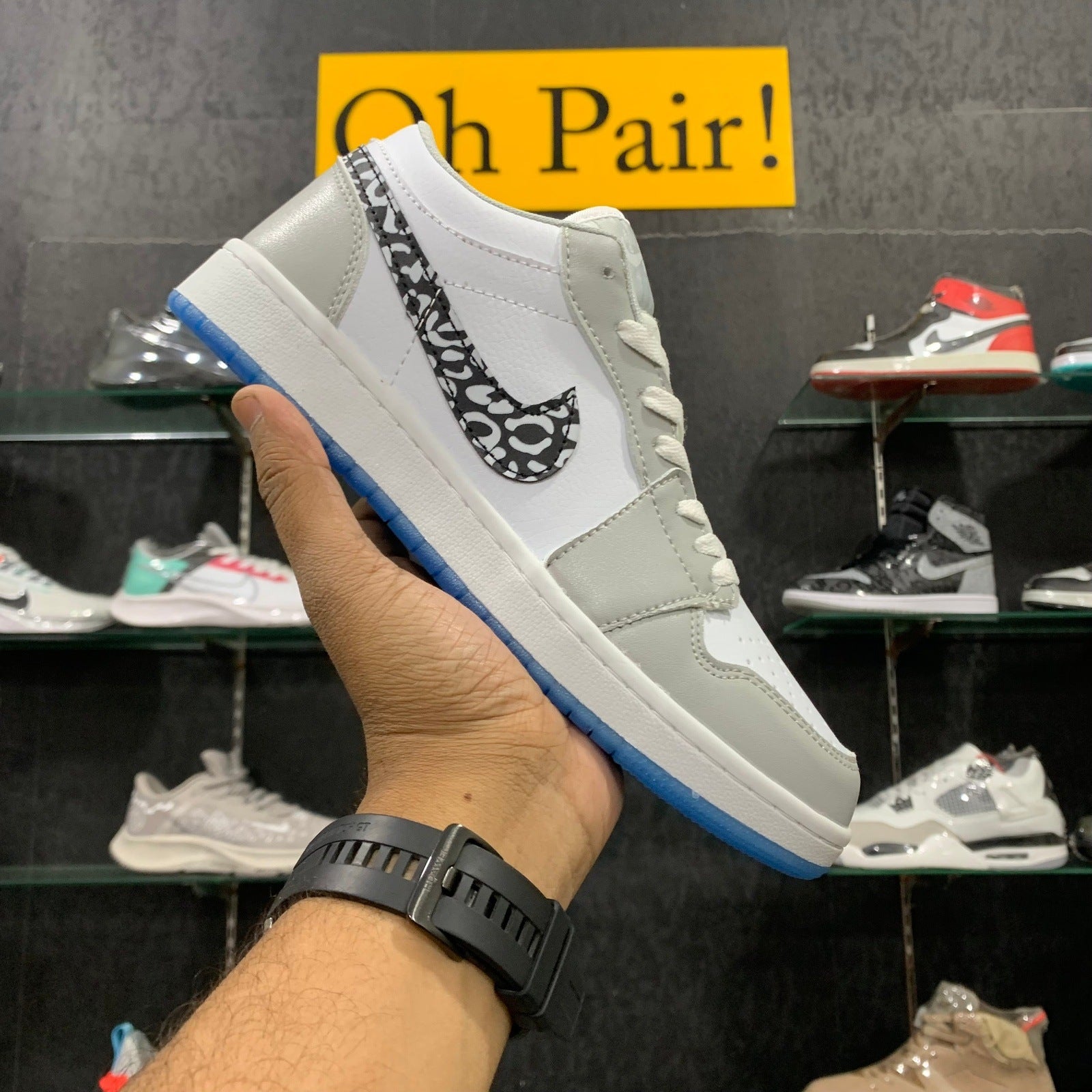 AJ 1 Low Grey White Blue