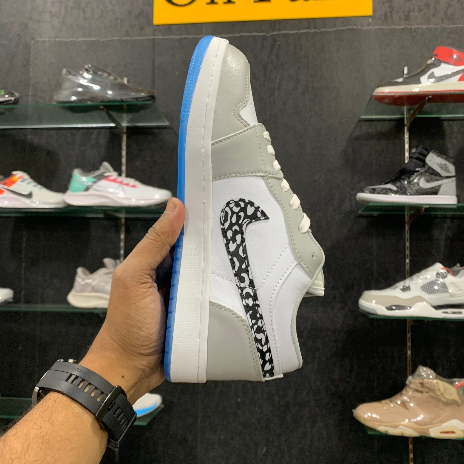 AJ 1 Low Grey White Blue