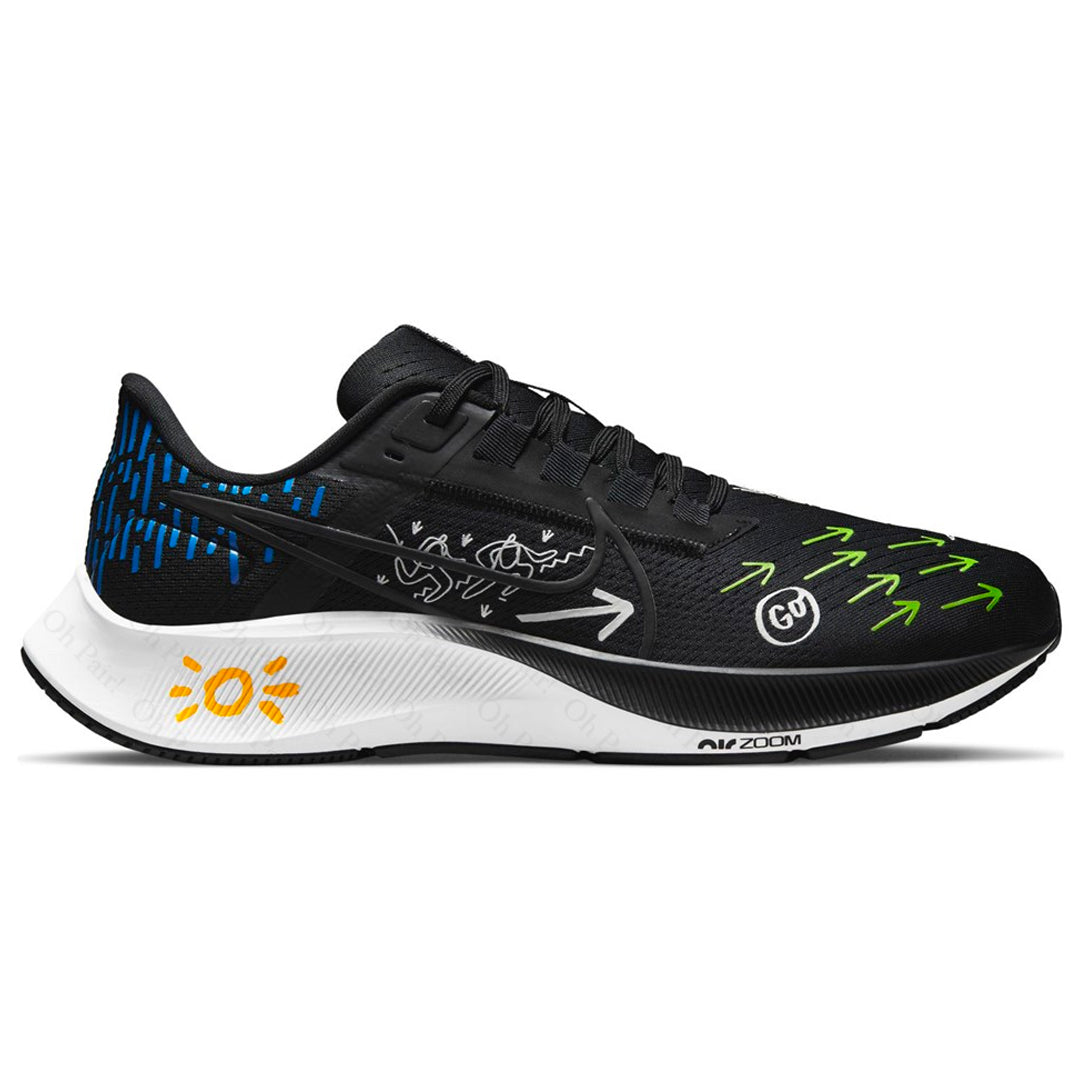 NK Air Zoom Pegasus 38 x joy Yamusangie 'Running Thoughts ‑ Black'