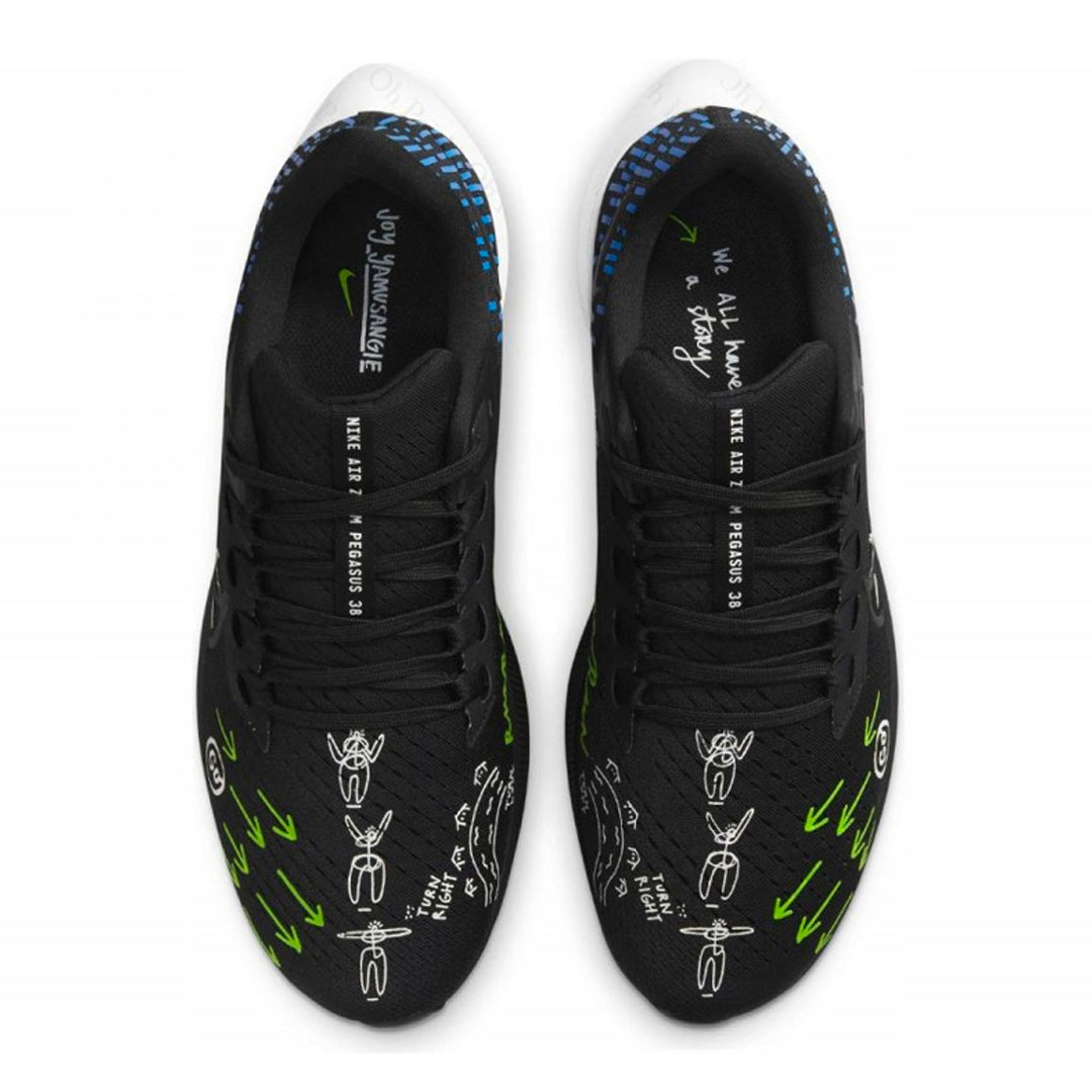 NK Air Zoom Pegasus 38 x joy Yamusangie 'Running Thoughts ‑ Black'