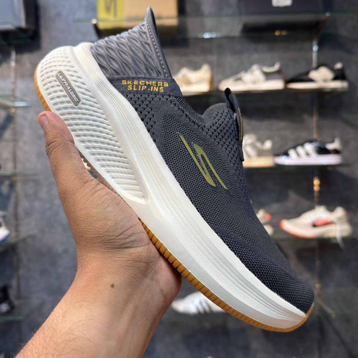 sketcher slip in damen weiß