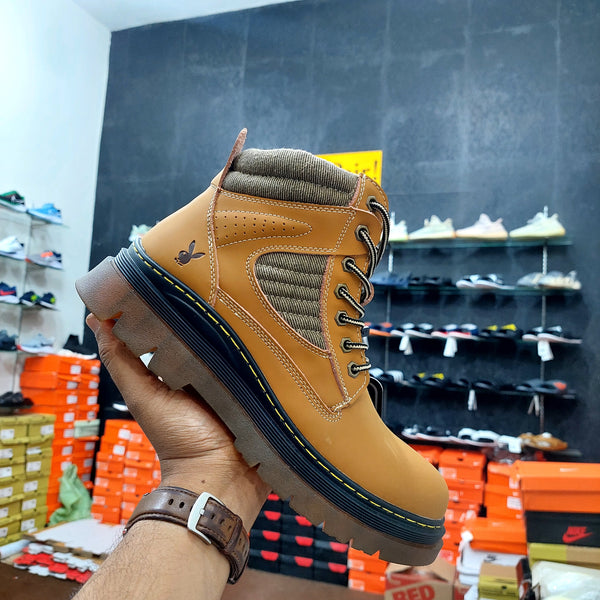 P-B Leather Boots Brown