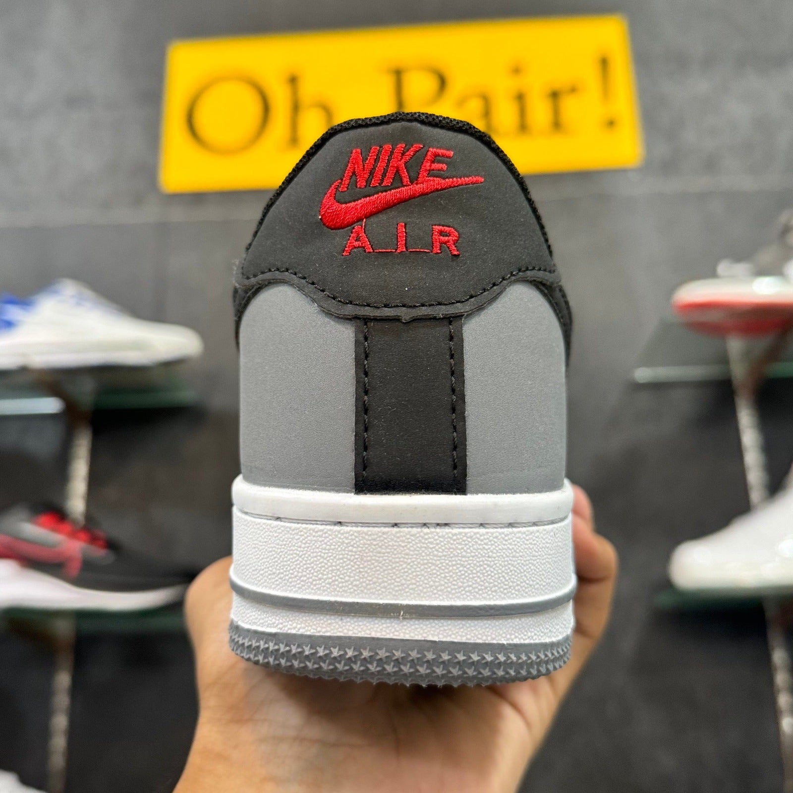 AF 1 Grey Black Swoosh