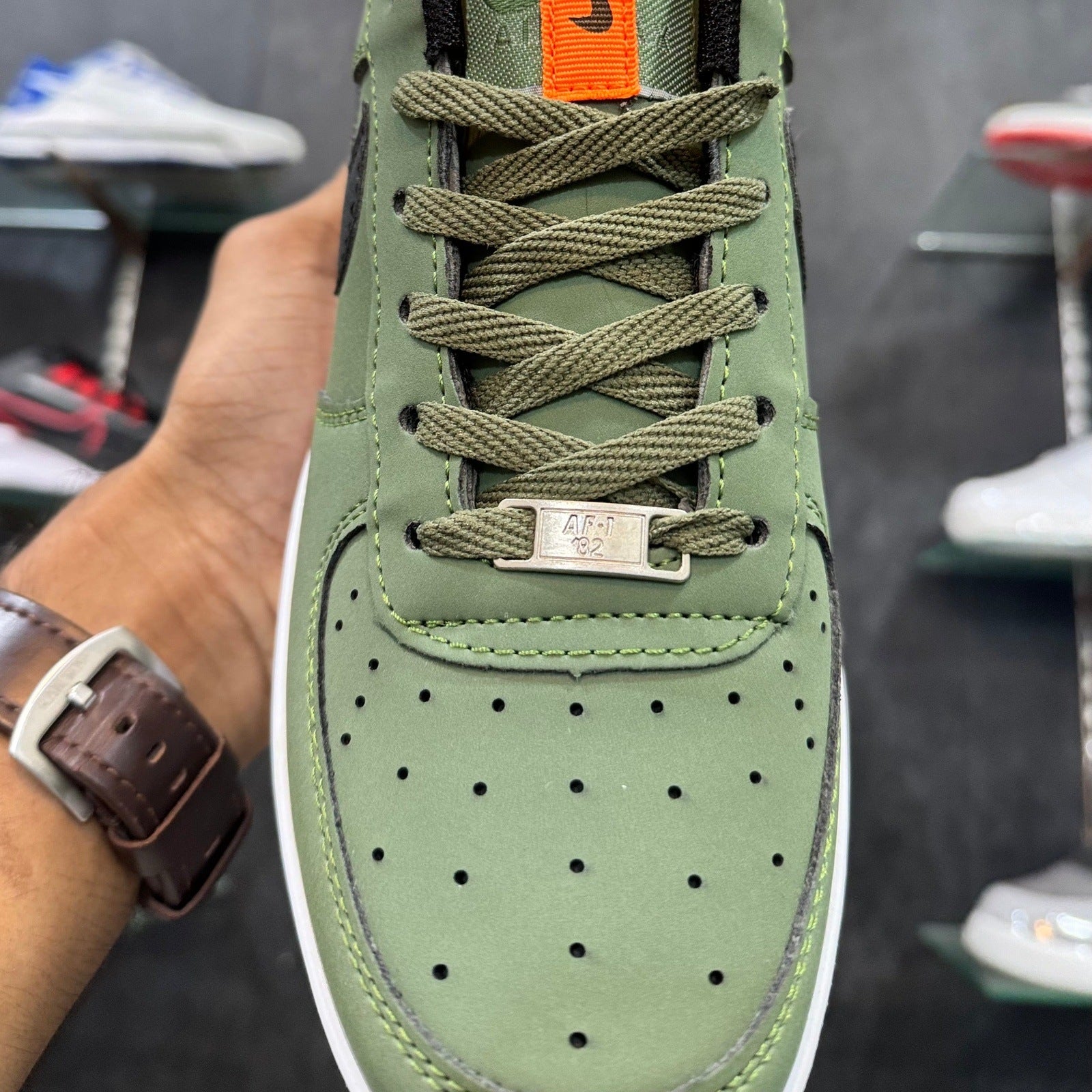 AF 1 Green Black Swoosh