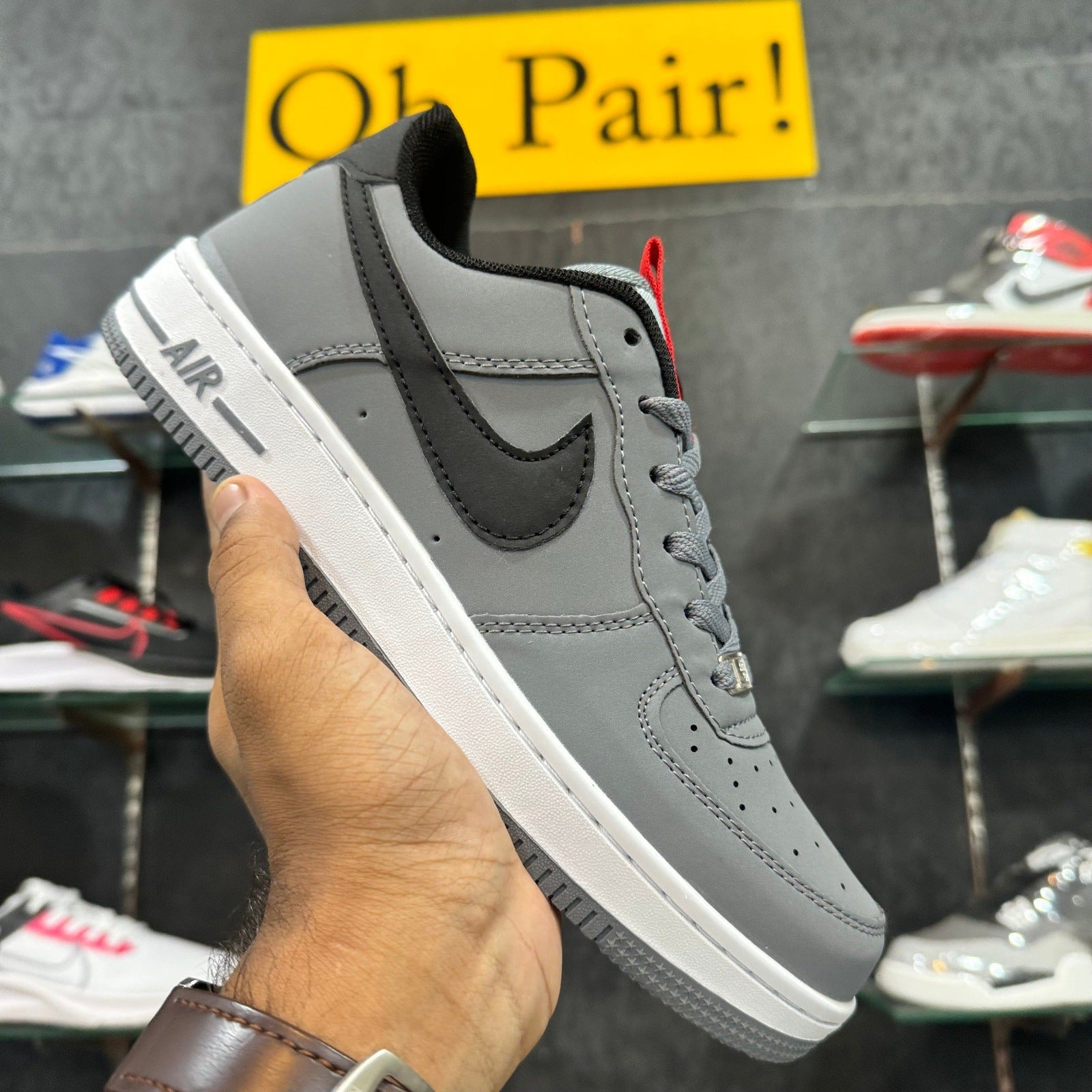 AF 1 Grey Black Swoosh