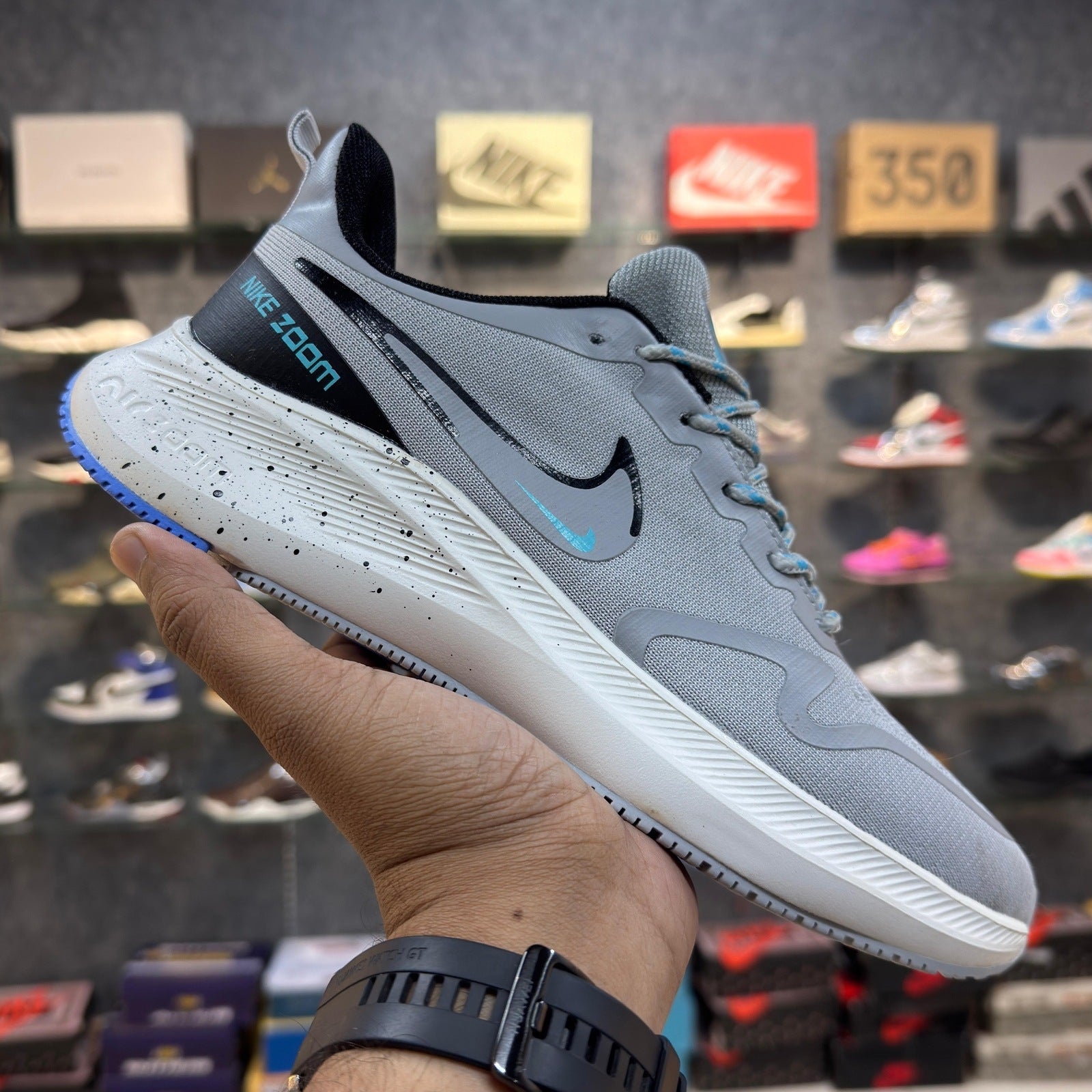 NK Air Zoom Light Grey / Blue