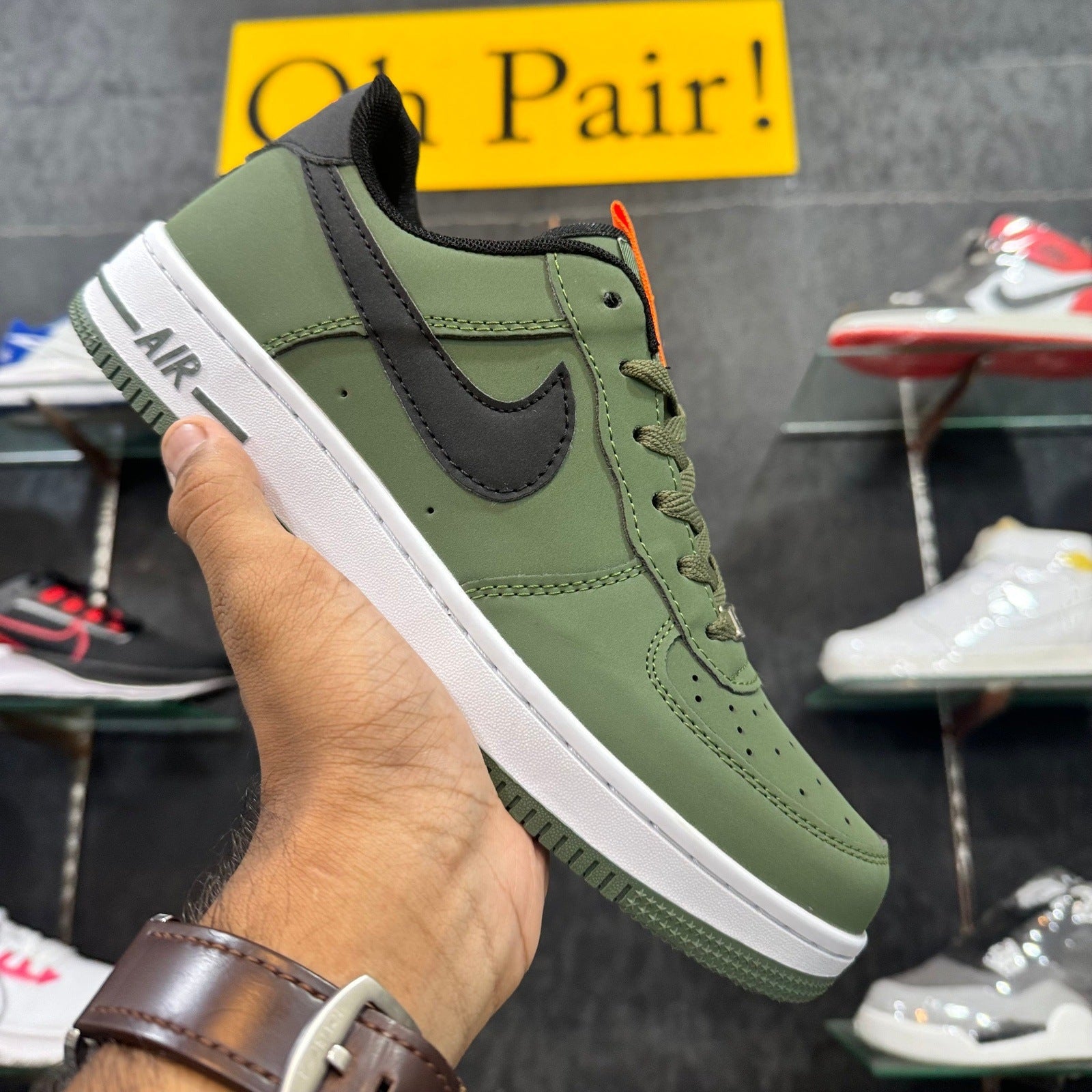 AF 1 Green Black Swoosh