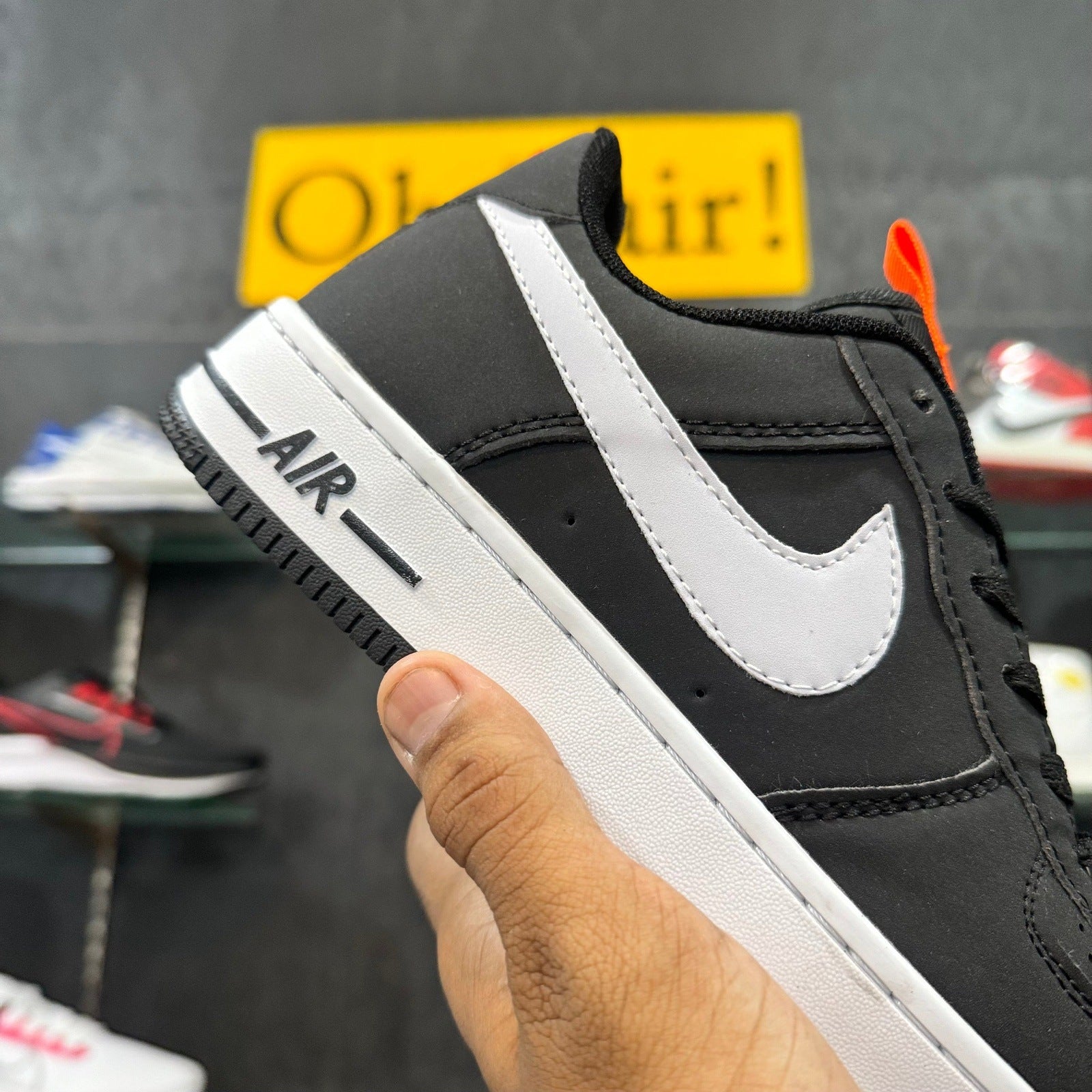 AF 1 Black White Swoosh