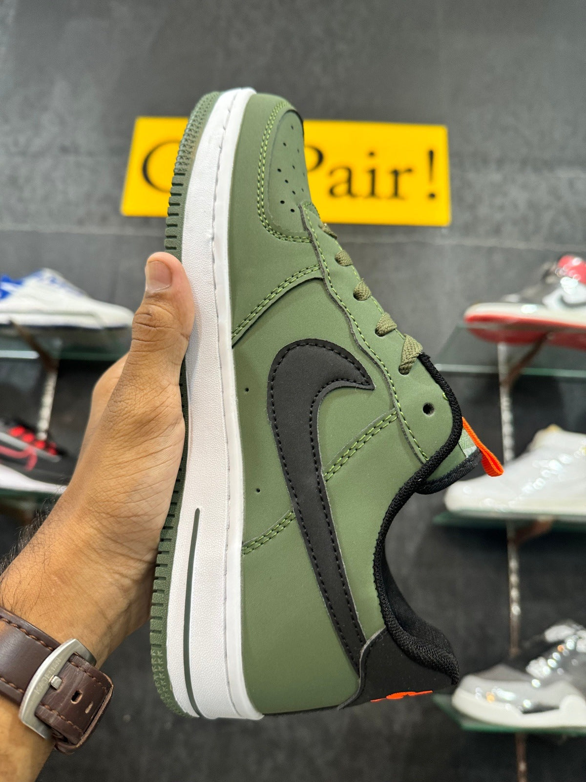 AF 1 Green Black Swoosh