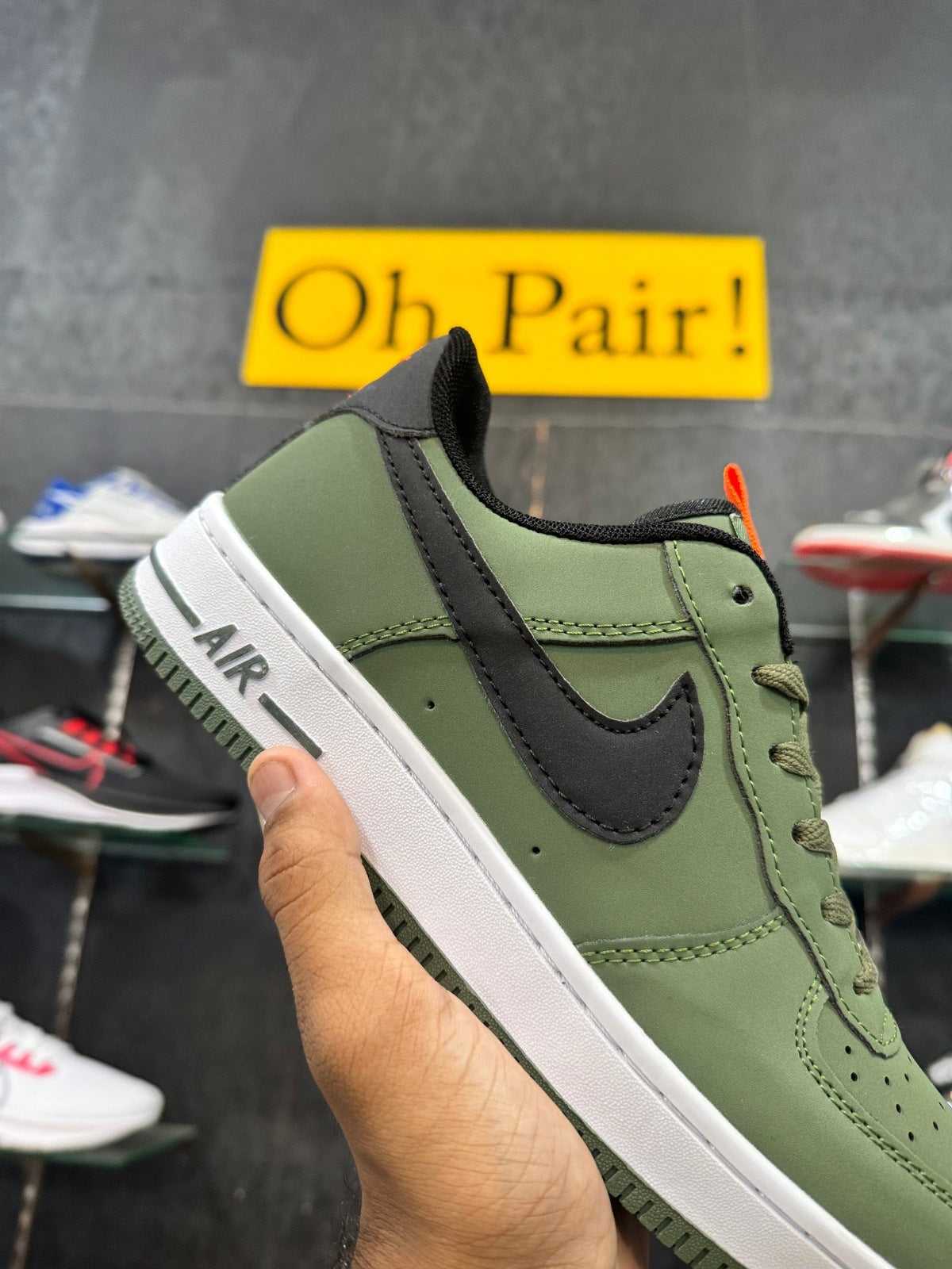 AF 1 Green Black Swoosh