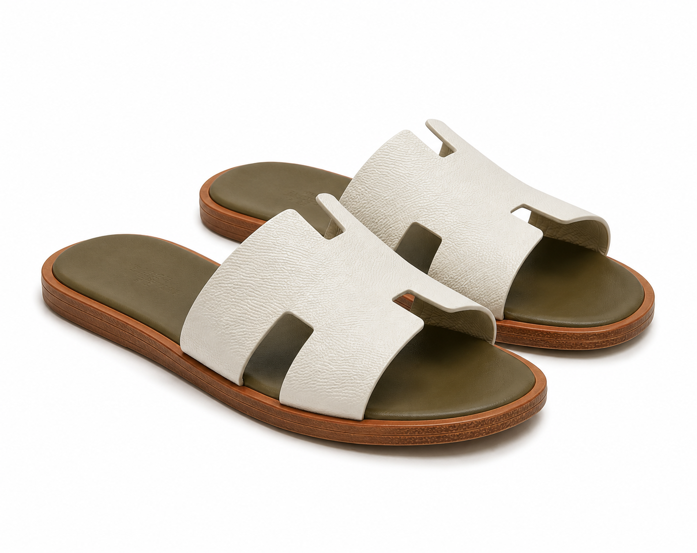 H Izmir Sandals (Slides) - Beige Glaise Vert