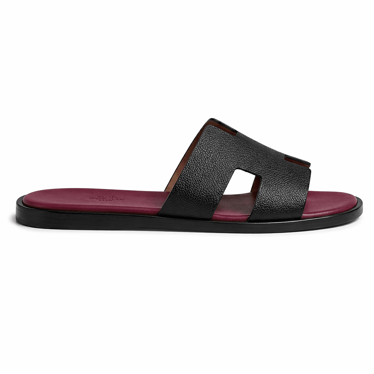 H Izmir Sandals Slides - Black Burgundy