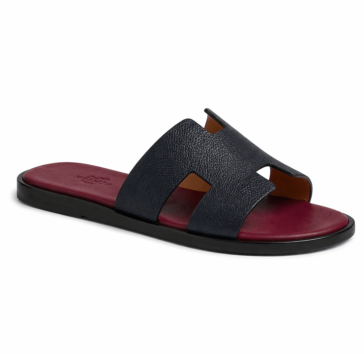 H Izmir Sandals Slides - Black Burgundy