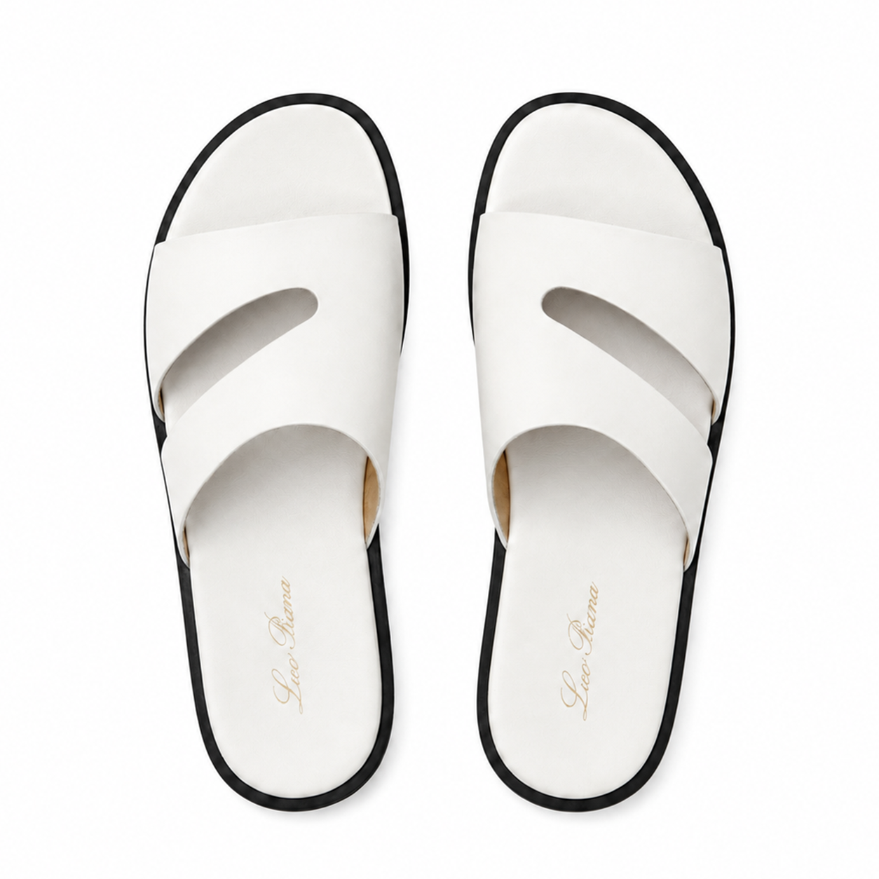LP Pilat Plain Walk Sandal (Slides) - White / Black