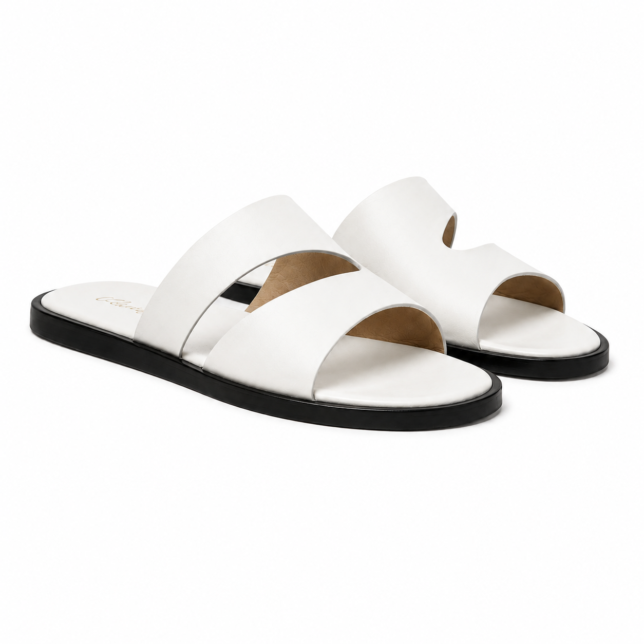 LP Pilat Plain Walk Sandal (Slides) - White / Black
