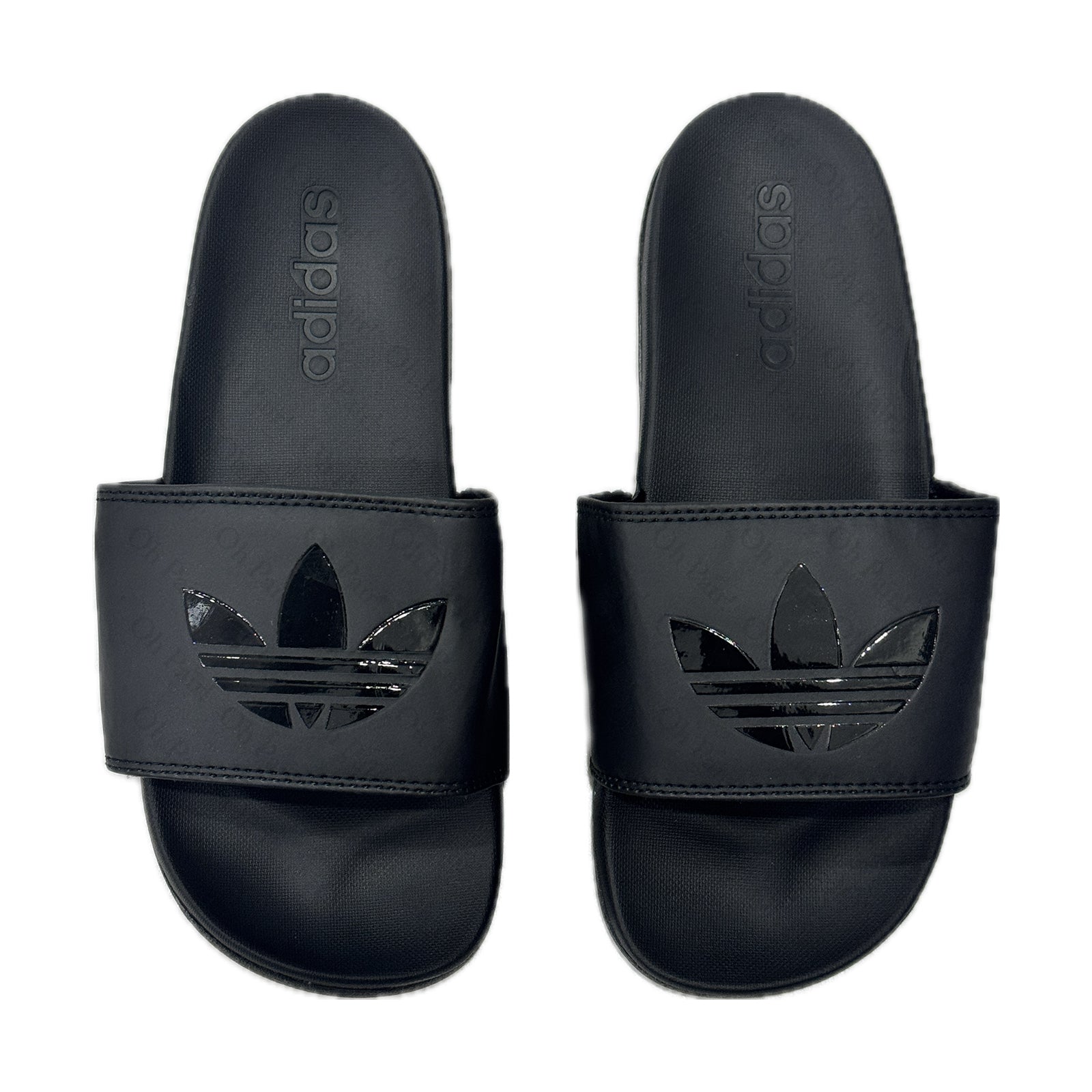 AD Trefoil Slides - Black/Black Women