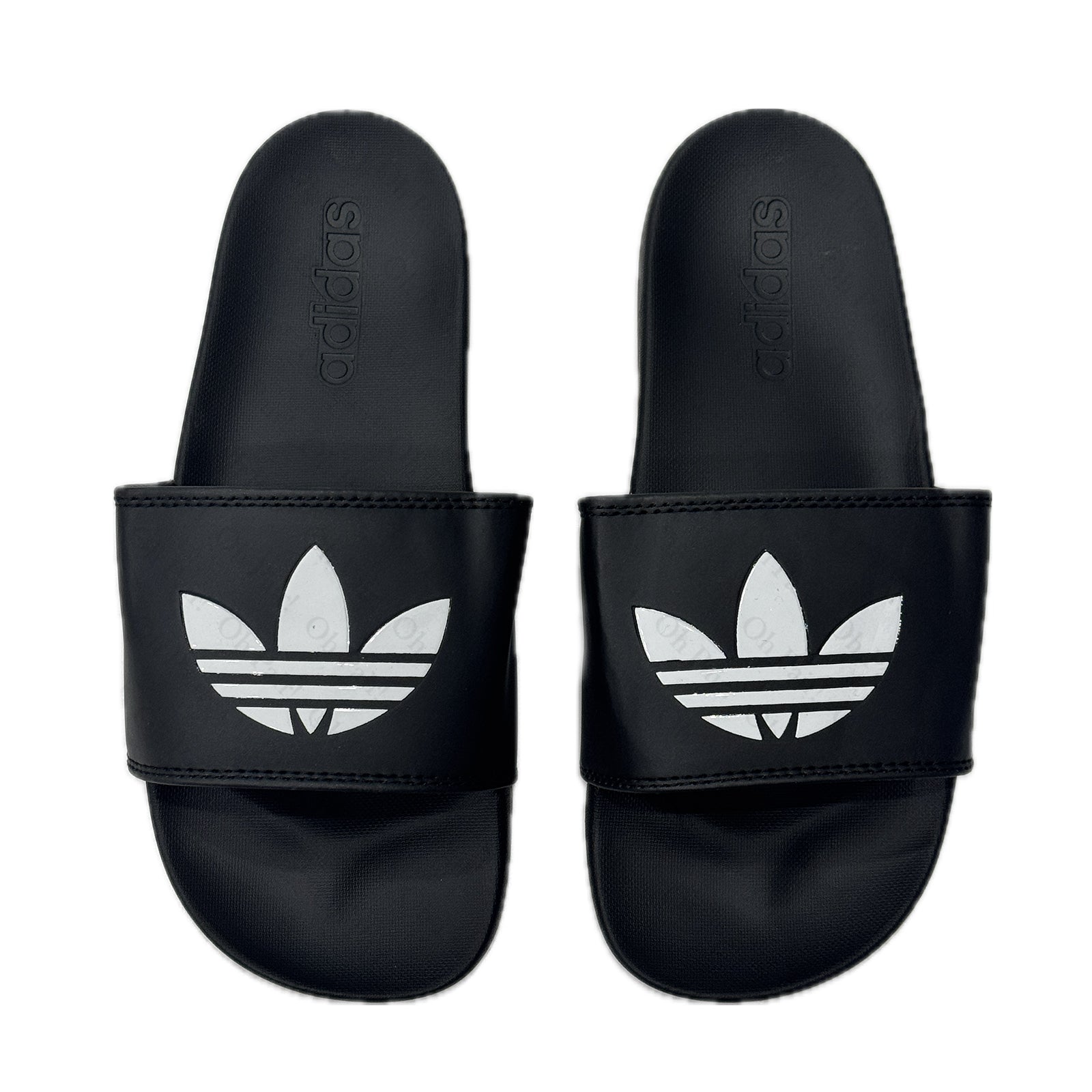 AD Trefoil Slides - Black/White Women